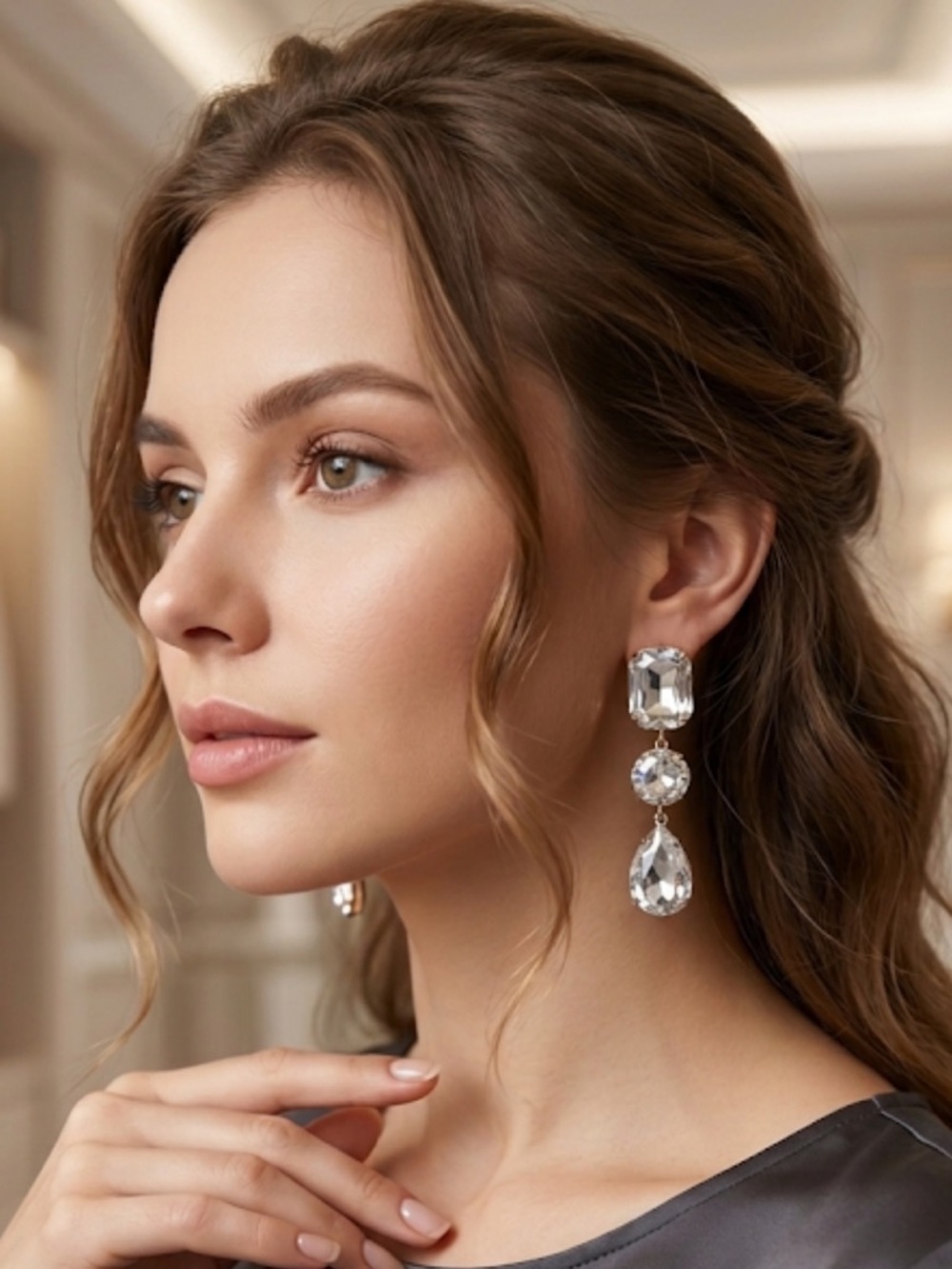 208. Natasha glass drop earrings